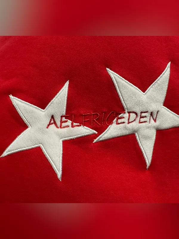 Aelfric Eden Star Color Contrast Oversized Hoodie size XS red - Image 10