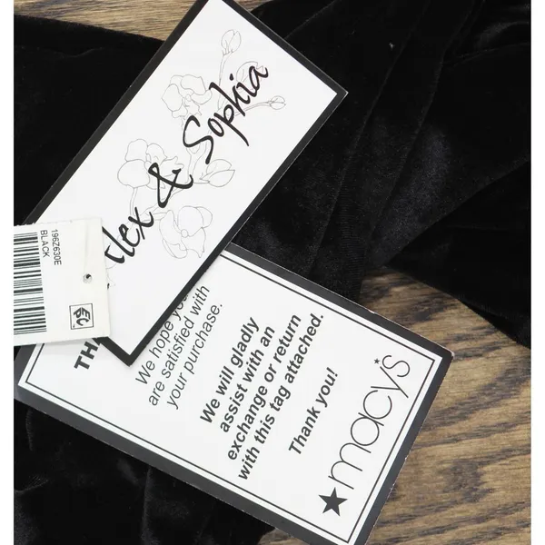 NWT Alex & Sophia Juniors High Rise Front Slit Wide Leg Velvet Pants Black S - Image 6