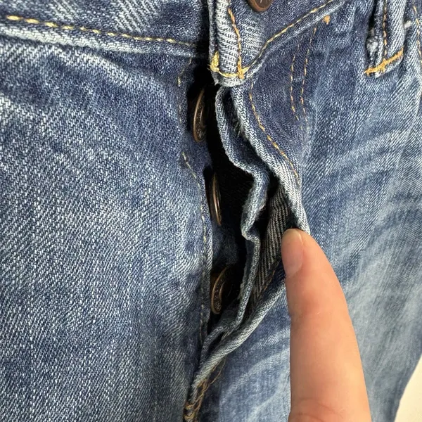 Abercrombie & Fitch Dark Blue Denim Skinny Button Fly Women's Size 30 Cut off - Image 2