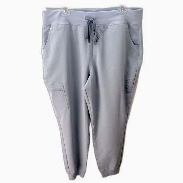 Figs Zamora High Waisted Dusty Blue Joggers Scrub Pants Womens XXL Tall Nurse - Image 3