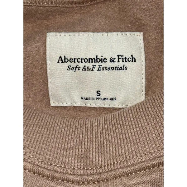 Abercrombie & Fitch Soft AF Essential Tan Long Sleeve Sweatshirt Womens Size S - Image 3