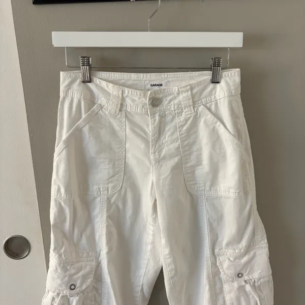 Garage White Y2K-inspired Cargo Trousers Pants Size Women’s 0 Waist - Image 5
