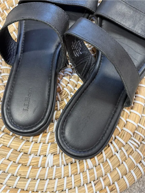 L.L. Bean Women’s Leather Sandals Slip On in Black 10 - Image 11