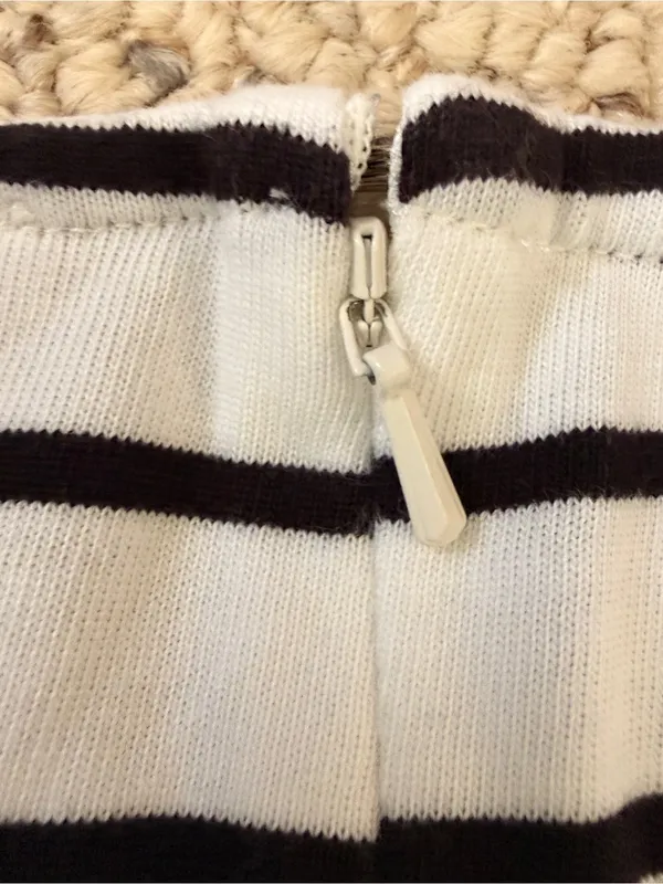 J Crew Black White Striped‎ Knit Sheath Dress Small - Image 8