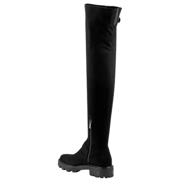 Marc Fisher LTD Black Suede Over The Knee Lug Sole Buckle Boots Womens 8 NEW - Image 2