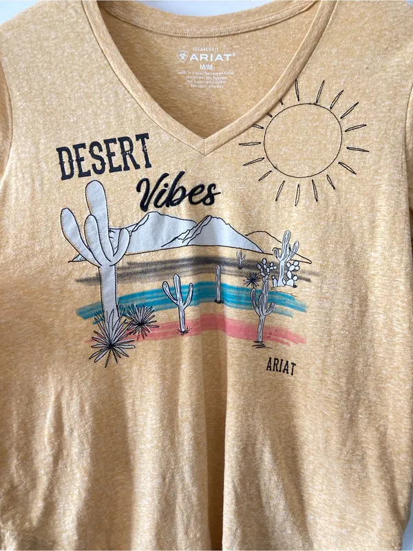 Ariat, Desert Vibes Graphic Tee, Women, Medium, Western/Boho, Yellow - Image 10