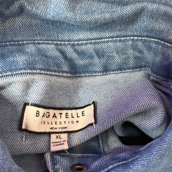 Coastal Cowgirl Western Puff Sleeve‎ Denim Shirt Jacket Womens XL BOHO Shacket - Image 4