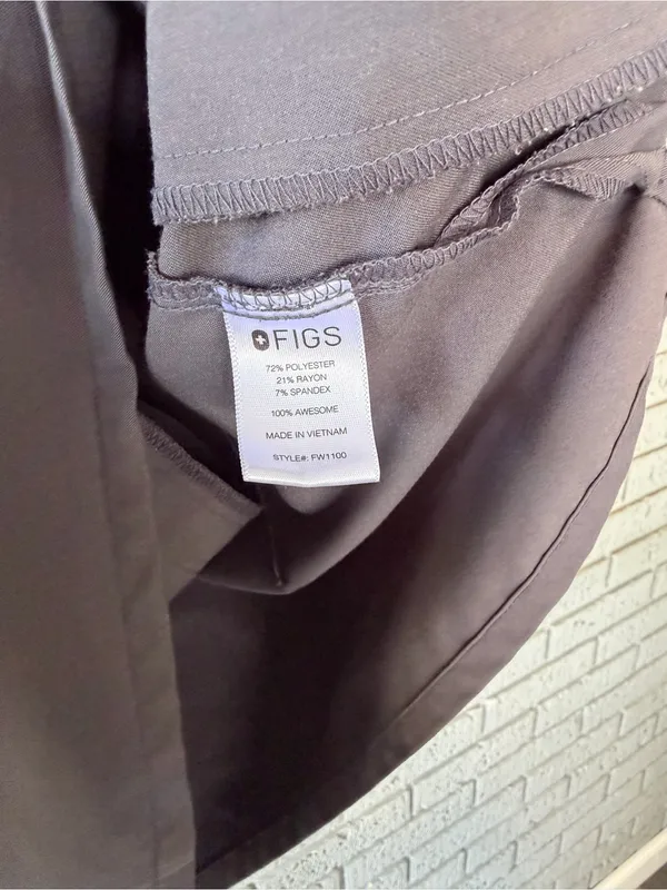 Figs Casma Scrub Top Charcoal Grey Size Medium - Image 6