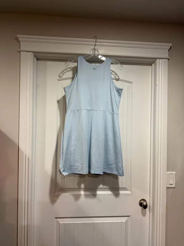Gapfit Ladies Active Tank Tennis Dress With Hidden Biker Shorts, Sz L Light Blue. NWT . - Image 8