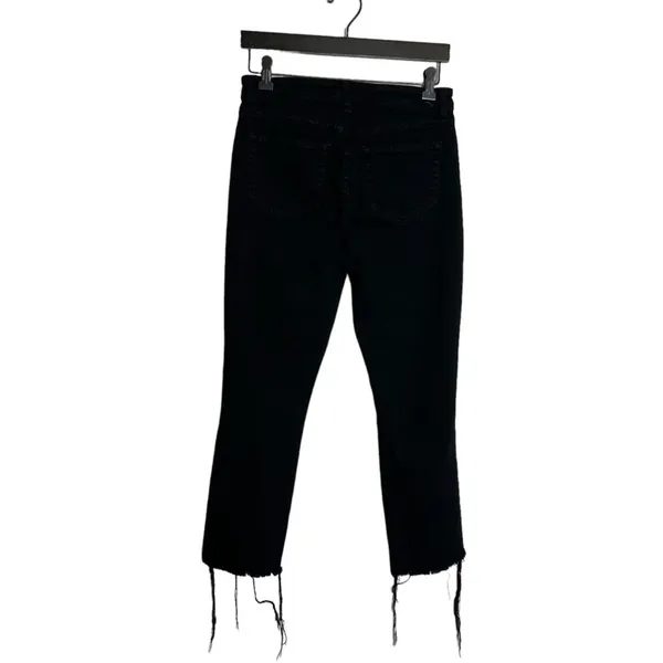 L’Agence Audrina Straight High Rise Jeans black‎ ripped knee Sz 26 - Image 5