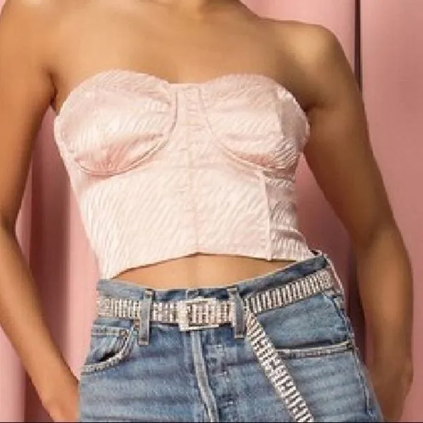Superdown X Draya Michele Rebecca Corset Top in Nude - Image 7