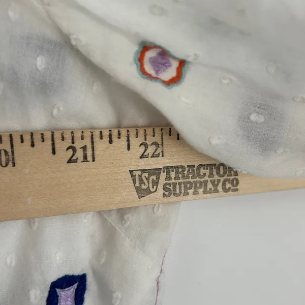 White Stuff Rae Embroidered Textured Boho Organic Cotton Blouse Top‎ Size 12 - Image 11