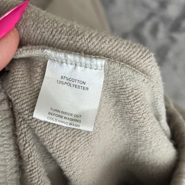White Fox Sweatpants Women XS Beige Jogger Elastic Waist Logo‎ Loungewear - Image 9