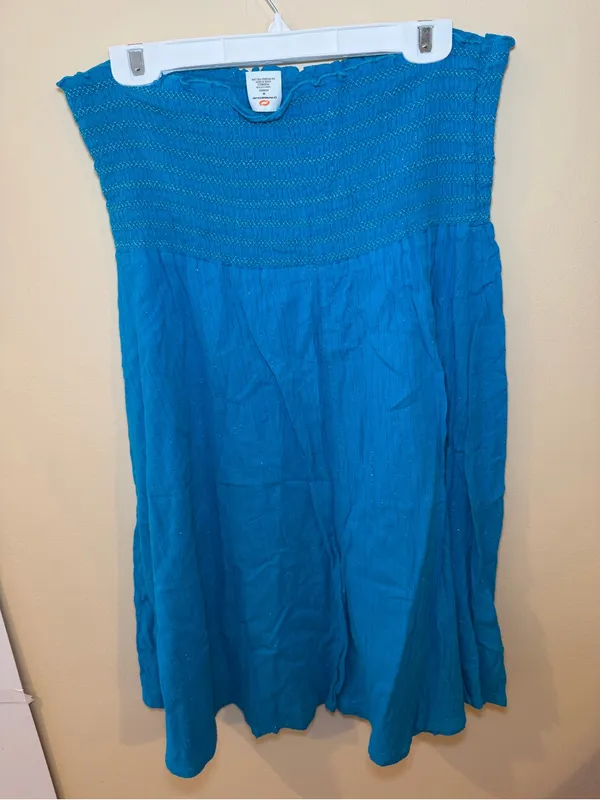 Strapless Turquoise Swim Coverup Dress - Image 3