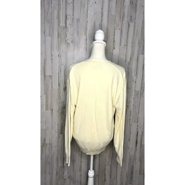 Bay‎ Hill Classics Women's Large Ivory Cardigan Sweater Long Sleeve Button-Up - Image 3