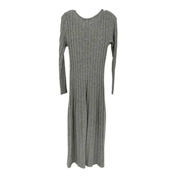 Abercrombie & Fitch Sweater Midi Dress Women Small Grey Ribbed Minimalist Luxury - Image 11