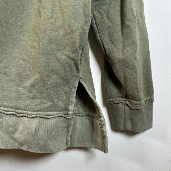 Buffalo David Bitton Olive Green Oversized Crewneck Sweatshirt Large Side Slits - Image 4
