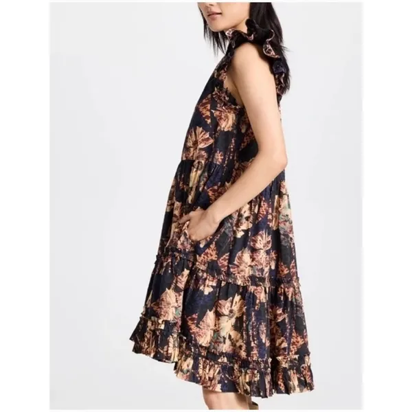 Ulla Johnson Joan Lupine Floral Ruffle Tiered Cotton Dress Size 2 - Image 7