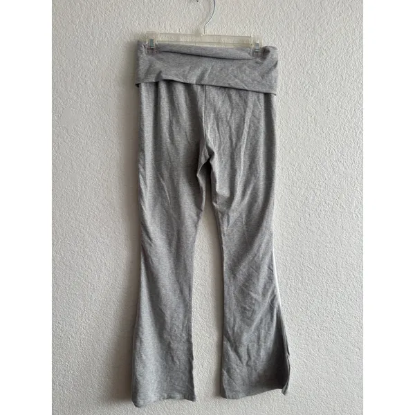 Forever 21 Lounge Pants S Heather Gray Flare Side Stripe Foldover Waist - Image 4