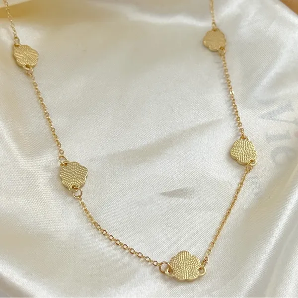 18K Gold Plated blue clover necklace set Jewelry womens - Image 7
