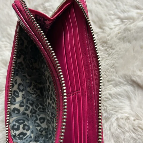 Coach Poppy Pink Leather Wristlet - Image 5