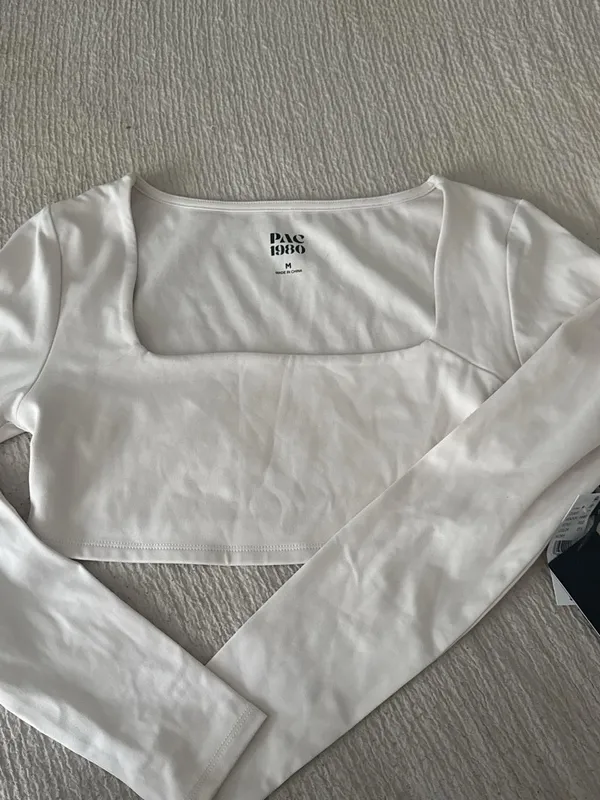 PacSun White Square Neck Crop Top - Image 2