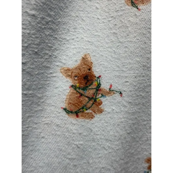J. Crew‎ Womens Size L Blue Dog Christmas Pajama Pants Lights Frenchie Flannel - Image 3
