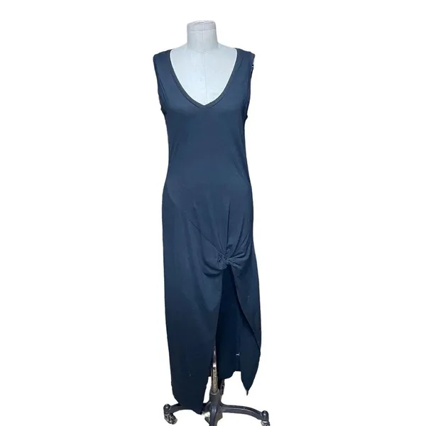 N:Philanthropy Bessie Maxi Dress Sleeveless Slit Draped Jersey‎ Black Size Small - Image 3