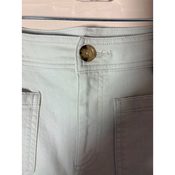 Loft Made and Loved High Rise Wide Leg Jeans Cream Off White 8‎ 29-pants hemmed - Image 5