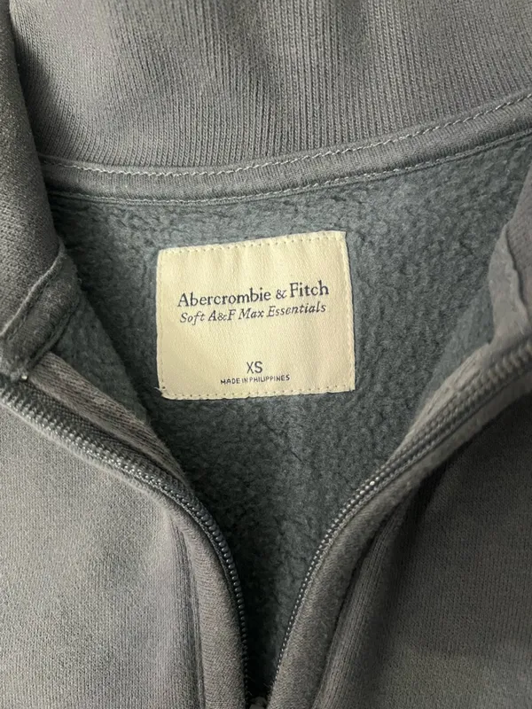Abercrombie & Fitch Women's Slate gray Half-Zip Sweatshirt size XS - Image 3