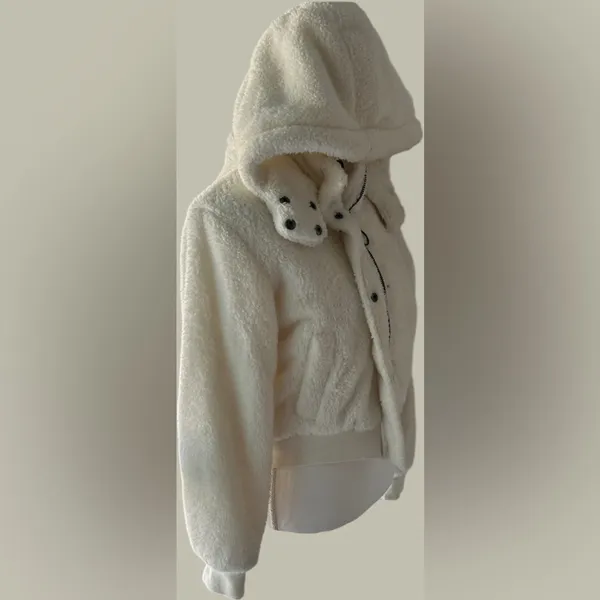 Aeropostale Off-White Teddy Jacket with Hood - Image 6