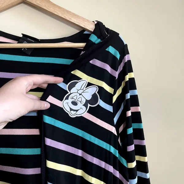 Disney‎ colorful striped cardigan hooded women's size 1X rayon blend sweater - Image 2