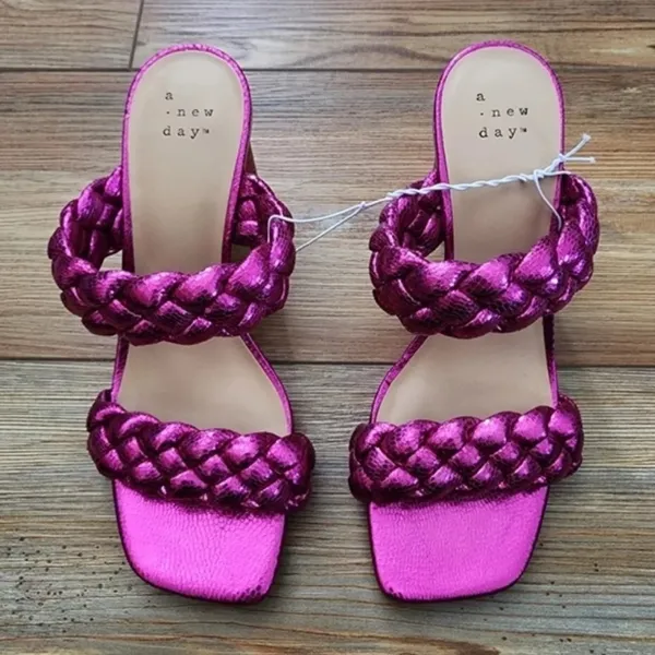 A New Day Braided Pink Heels - Image 2