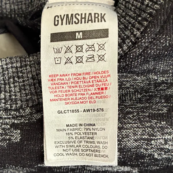 Gymshark Women's Adapt Black Camo Seamless Long Sleeve Crop Top M - Image 14