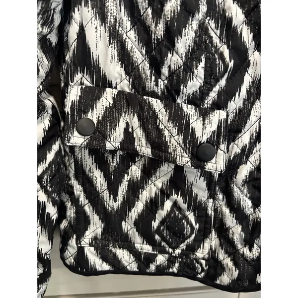 Quilted‎ Diamond Open Reversible Jacket Size M/L Long Sleeve Soft Black Size M - Image 2