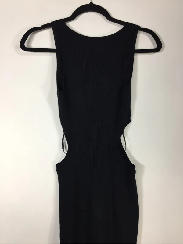 Abercrombie & Fitch Elevated Knit Cutout Midi Knit Dress Black Size Small - Image 13