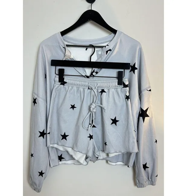 Long Sleeve Pajama Two Piece Shorts and Top Soft Pajama Set Size Small - Image 3