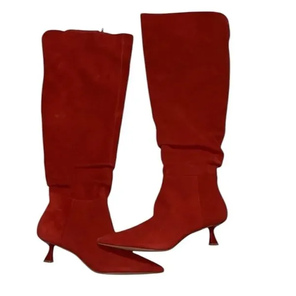 Gianni Bini Red Slouchy Leather Suede
Knee High Boots(Size 8.5M) - Image 3