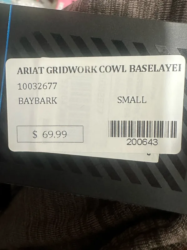 Ariat Gridwork BaseLayer Top Cowl Neck Barbark Small - Image 5