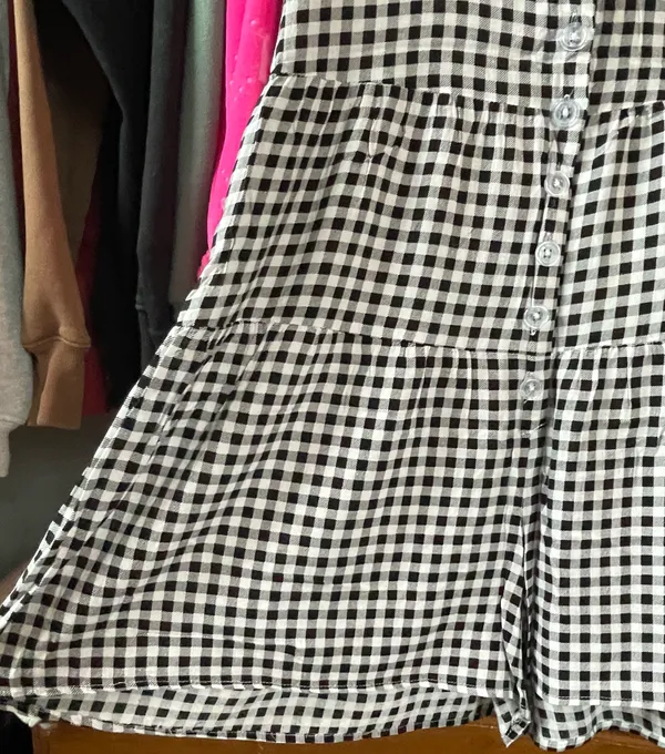 Urban Outfitters B&W Gingham Romper - Image 4