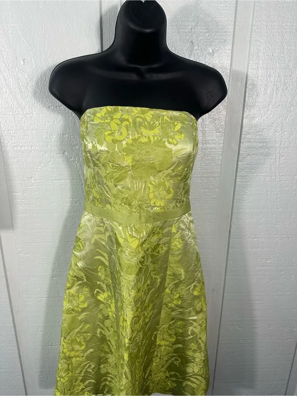 Ann Taylor Green Strapless Dress Size 4 EUC - Image 4