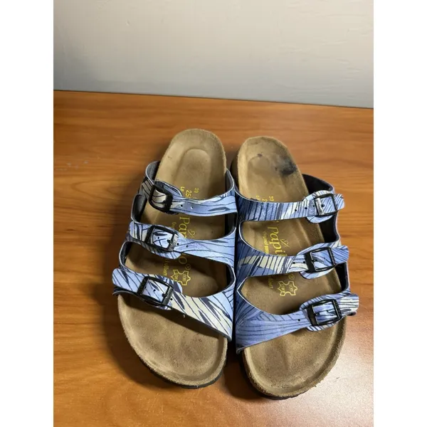 Birkenstock Papillio Florida Three Strap Floral Sandals Buckle Sz 39 Women's 8 - Image 2