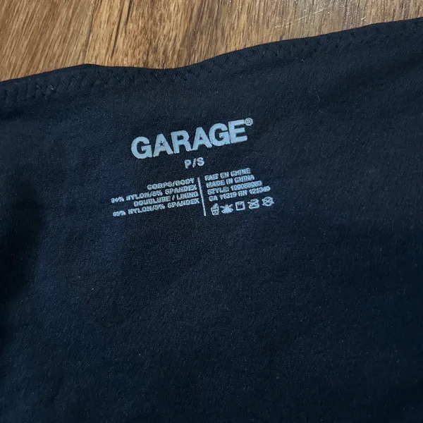 Black Garage Long Sleeve Crop Top - Image 2