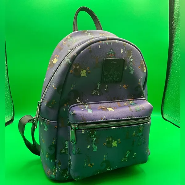 A Very Cool Loungefly Nightmare Before Christmas Purple Backpack - Image 2