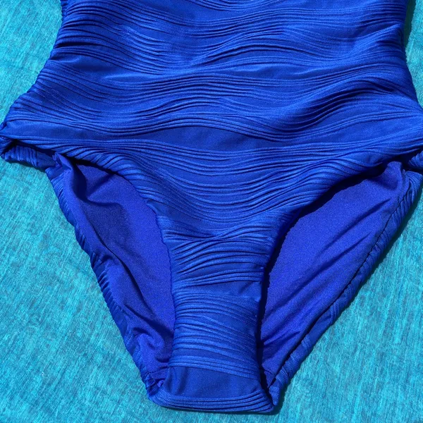 NEW Onia Gabriella Blue Wave Textured Swimsuit S - Image 2