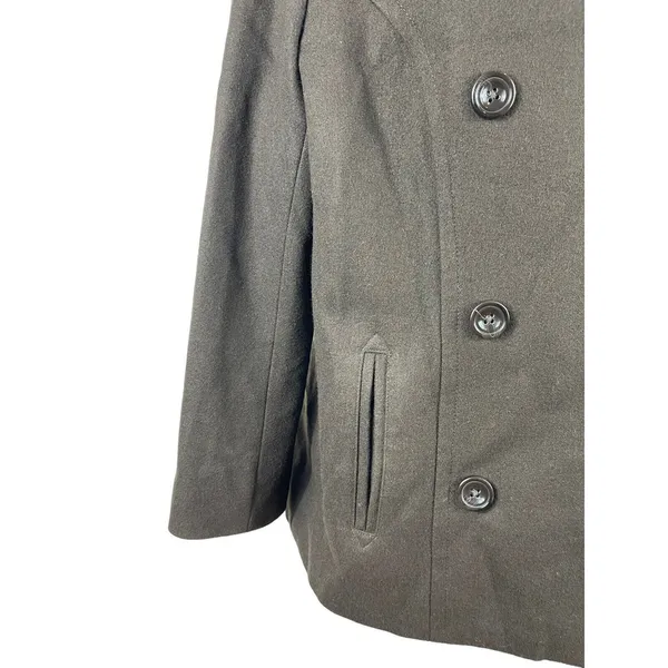 Anne Klein Brown Double Breasted Short Length Wool Blend M Lined Peacoat - Image 3