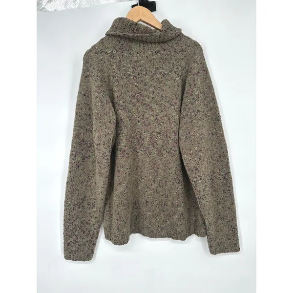 Orvis Chenille Turtleneck Sweater Women L Green Multicolor Cabin Outdoor Earthy - Image 3