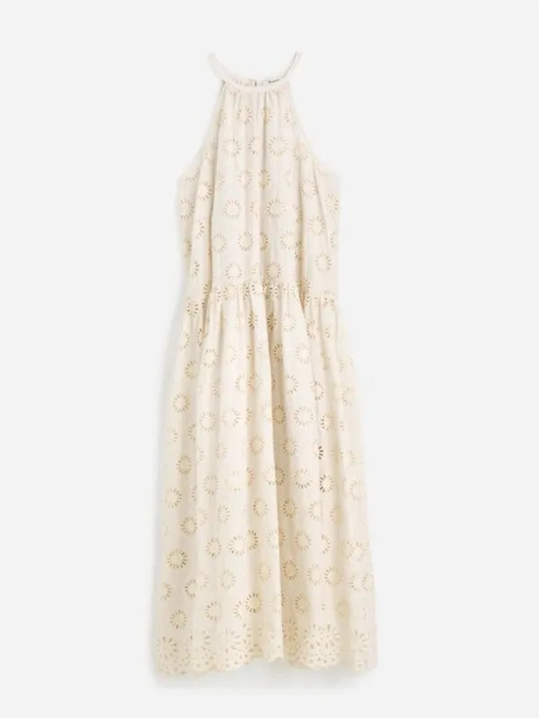 Madewell $198 Embroidered Drop-Waist Maxi Dress Floral Eyelet Ivory Size XXS - Image 10