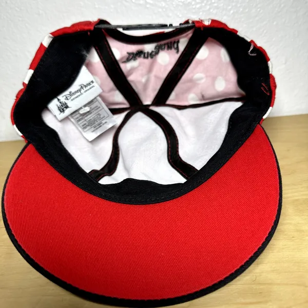Disney Parks Baseball Hat Cap Minnie Mouse Ears Cotton Snap Back Polka Dot OS - Image 6