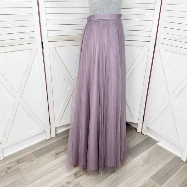 Revelry‎ Skylar Tulle Maxi Skirt Wisteria Mauve Purple Size 6 Formal Fairy - Image 4